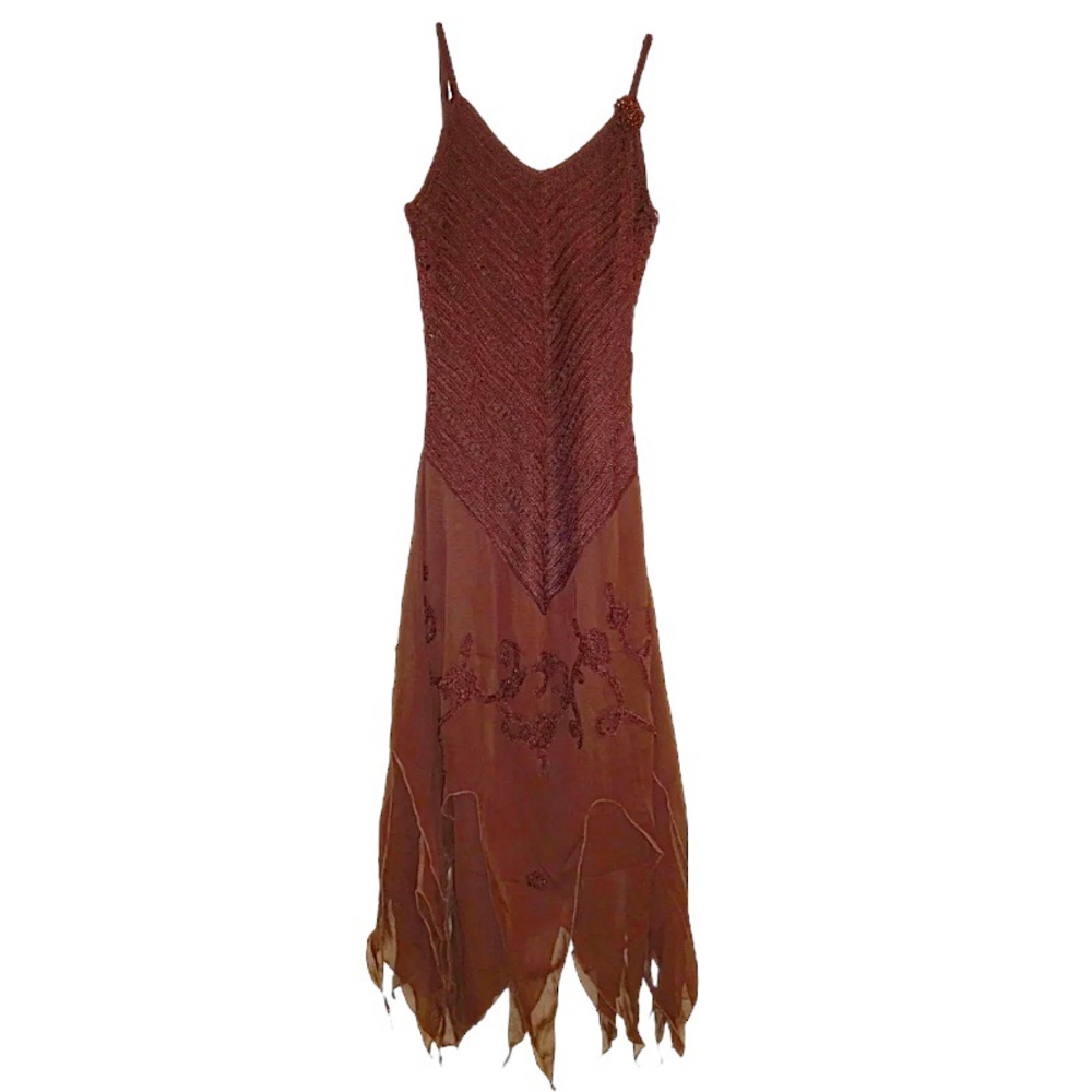 $340 Krochetta Papillon Beaded Crochet Gown Small 2 4 Hand Made Embroidered NWT - Picture 9 of 16